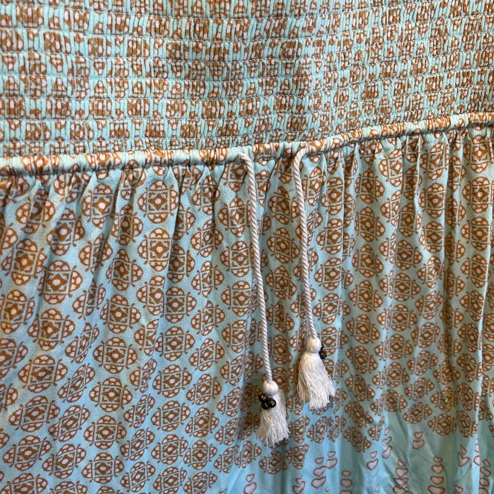 Spell full length Maxi Dress - Blue and Cream Pattern 3XL NWOT - Picture 4 of 13